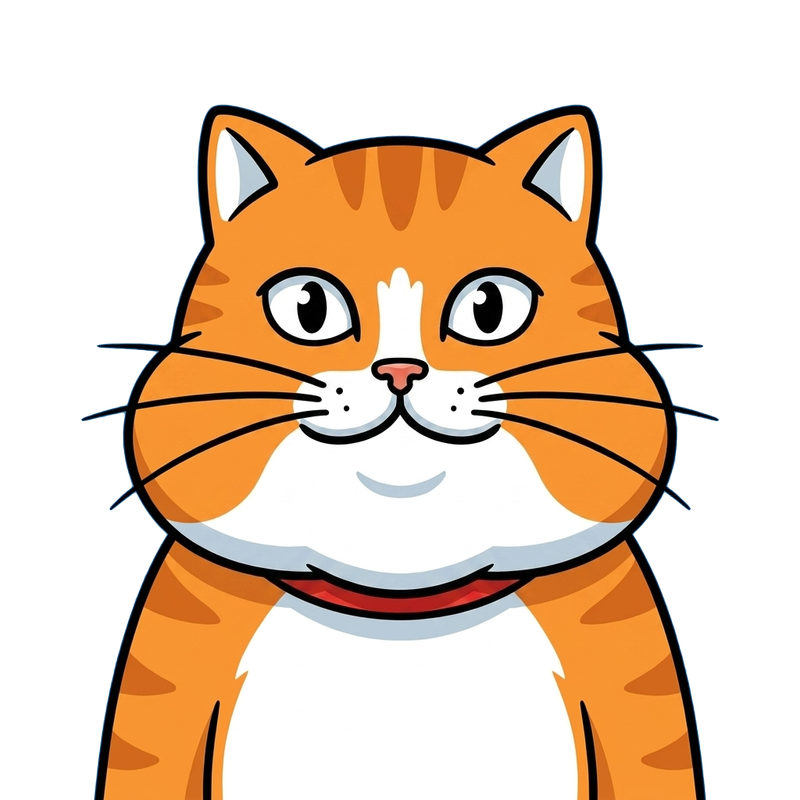 Calm orange tabby cat before the greed begins